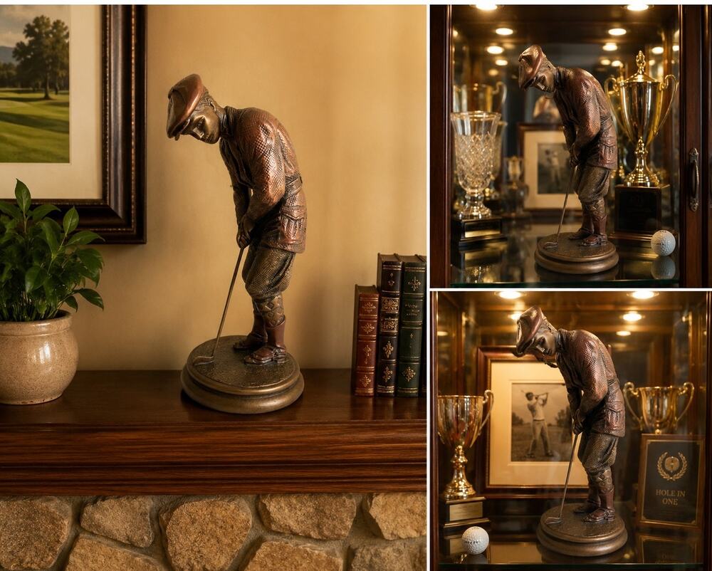 Austin Sculpture Hampton Green Golfer Statue AP3668 Alexsander Danel Bronze